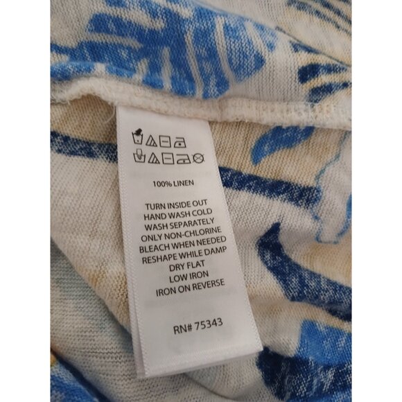 Nicole Miller Shirt Womens 1X Floral Pastel Linen Short Sleeve Lightweight Top - Picture 6 of 6